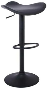 SADDLE Σκαμπό BAR, Μέταλλο Βαφή Μαύρο, Pvc Μαύρο, Ρύθμιση Ύψους, Περιστρεφόμενο 45x43x58/64-79/85cm