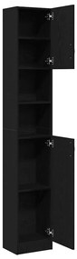 vidaXL Ντουλάπι Μπάνιου Μαύρο Δρυς 32x25,5x190 εκ. Επεξ. Ξύλο