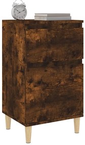 vidaXL Κομοδίνα 2 τεμ. Καπνιστή Δρυς 40x35x70 εκ.