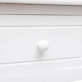 vidaXL Γραφείο Λευκό 108 x 45 x 76 εκ. από Μασίφ Ξύλο Παυλώνιας