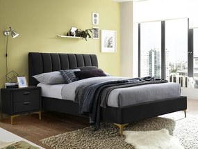 Κρεβάτι Mirage επενδυμένο κρεβάτι 160x200 μεταλλική χρυσή βάση/μαύρο βελούδο 186 DIOMMI MIRAGEV160C