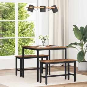 vidaXL Τραπεζαρίες 80 x 80 x 75 cm ΜΕΤΑΛΛΟ τετράγωνο