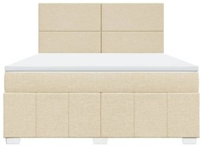 ΚΡΕΒΑΤΙ BOXSPRING ΜΕ ΣΤΡΩΜΑ ΚΡΕΜ 180X200 ΕΚ. ΥΦΑΣΜΑΤΙΝΟ 3291745