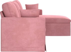 vidaXL Καναπές Ροζ 228 x 134 x 80 εκ Βελούδο