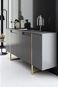Κονσόλα Ανθρακί / Χρυσό FLUPER 160x35x80