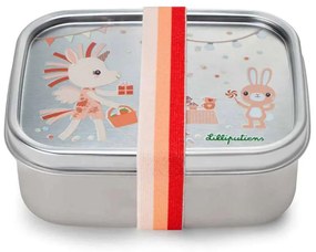 Φαγητοδοχείο Happy Lena LI84468 Με Ελαστικό Ιμάντα 17x13x7cm Ανοξείδωτο Grey Lilliputiens Stainless Steel