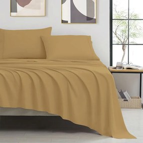 Ariete Casa Σετ Σεντόνια Βαμβακοσατέν 600 TC King Size 240×260 – Satinport Beige Gold