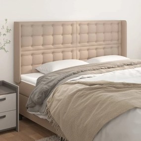 Κεφαλάρι με Πτερύγια Καπουτσίνο 163x16x118/128 εκ. Συνθ. Δέρμα - Καφέ