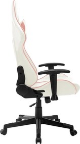 vidaXL Καρέκλα Gaming Λευκό/Ροζ από Συνθετικό Δέρμα