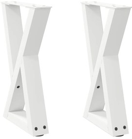 vidaXL Πόδια Τραπεζιού Σαλονιού 2 τεμ. Λευκά 38x(42-43,3) εκ. Ατσάλι