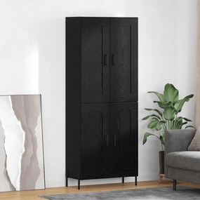 vidaXL Highboard 2 pcs Μαύρη Οξυά Επεξεργασμένο ξύλο