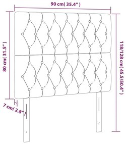 Κεφαλάρι Κρεβατιού LED Ανοιχτό Γκρι 90x7x118/128εκ. Βελούδινο - Γκρι