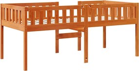 vidaXL Κρεβάτι Παιδικό Χωρίς Στρώμα Καφέ Κεριού 90x190 εκ Μασίφ Πεύκο