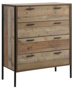 Συρταριέρα Pallet-W Antique Oak Ε8435,W 84x40x100cm Μελαμίνη,Μέταλλο