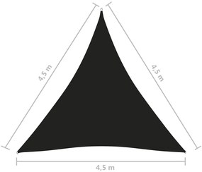 vidaXL Πανί Σκίασης Τρίγωνο Μαύρο 4,5 x 4,5 x 4,5 μ. από Ύφασμα Oxford