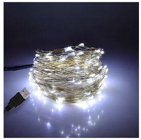 Διακοσμητική Γιρλάντα 10m 100 LED USB 6W 6000K Χάλκινο 79732 Globostar 79732 Χάλκινο