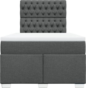 vidaXL Κρεβάτι Boxspring με Στρώμα Σκούρο Γκρι 120x190 εκ Υφασμάτινο