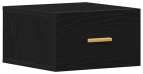 vidaXL Τοίχου Κομοδίνα 2 τεμ Μαύρη Δρυς 35x35x20 εκ