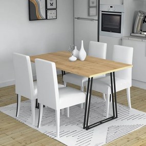Τραπέζι Gable Megapap χρώμα sonoma - ανθρακί 140x80x76εκ.