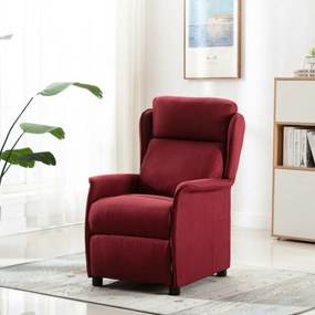 vidaXL Ανακλινόμενος Καναπές Φλοράλ Κόκκινος Υφάσματος