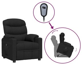 vidaXL Πολυθρόνα με Ανύψωση Μαύρη Υφασμάτινη