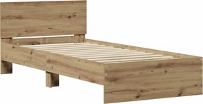 vidaXL Κρεβάτι με Κεφαλάρι Artisan Δρυς 75 x 190 cm Επεξεργασμένο ξύλο