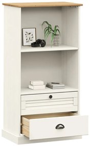 vidaXL Βιβλιοθήκη VIGO Λευκή 60 x 35 x 114,5 εκ. από Μασίφ Ξύλο Πεύκου