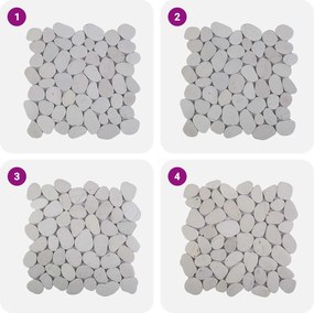vidaXL Πέτρες Pebble Λευκό 30 x 30 cm Πέτρες Ποταμού
