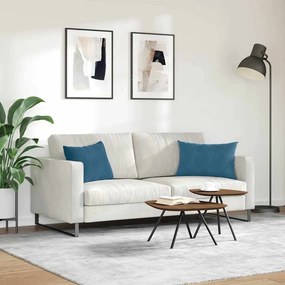 vidaXL Μαξιλάρι Καναπέ 2 τμχ. Βελούδο Μπλε 60 x 40 cm