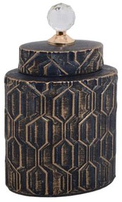 Βάζο Κεραμικό 373-221-693 17x11x28cm Black-Gold Ceramic