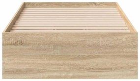 vidaXL Σκελετός Κρεβατιού Καφέ 90 x 190 cm Επεξεργασμένο ξύλο