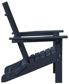 vidaXL Folding Adirondack Chair Ναυτικό Μπλε 74.5x80.5x90 εκ. HDPE