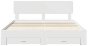 vidaXL Σκελετός Κρεβατιού Λευκό 180 x 200 cm Επεξεργασμένο ξύλο