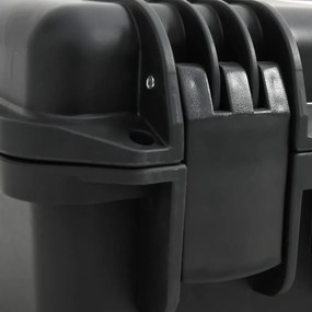vidaXL Θήκη Πτήσης Φορητή Μαύρη 49x38x23 εκ. από Πολυπροπυλένιο