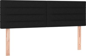 vidaXL Κρεβάτι Boxspring με Στρώμα &amp; LED Μαύρο 140x190 εκ. Υφασμάτινο