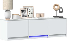 vidaXL Τηλεοπτική βιβλιοθήκη με LED 140 x 34 x 40 εκ Λευκό