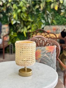 Stewehome Αμπαζούρ Μπαταρίας από Φυσικό Ρατάν και Χαζεράν 15x24x24 cm