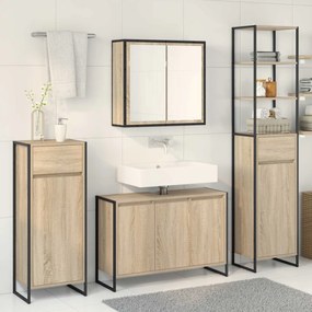 vidaXL Σετ Επίπλων Μπάνιου με συρτάρι Δρύς Sonoma Επεξεργασμένο ξύλο
