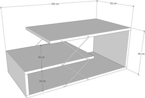 Τραπεζάκι Σαλονιού Λευκό CLUGRO 100x50x40