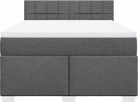 vidaXL Κρεβάτι Boxspring με Στρώμα Σκούρο Γκρι 160x200 εκ Υφασμάτινο