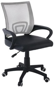 BF2101-P Πολυθρόνα Γραφείου χωρίς Ανάκλιση Mesh Γκρι - Μαύρο Pu Συνιστάται για χρήση από παιδιά έως 12 ετών