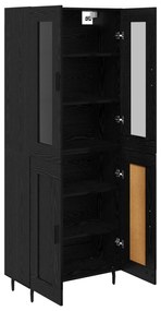 vidaXL Highboard 2 pcs Μαύρη Οξυά Επεξεργασμένο ξύλο