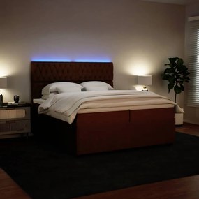 vidaXL Κρεβάτι Boxspring με Στρώμα Ροζ 200x200 εκ. Βελούδινο
