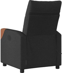 vidaXL Πολυθρόνα Μασάζ Ηλεκ. Ανακλινόμενη Μαύρη Υφασμάτινη