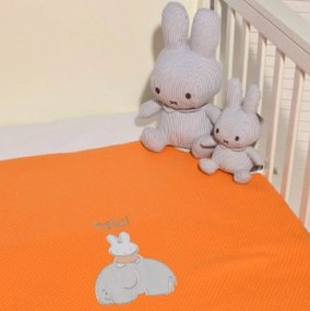 Κουβέρτα Βρεφική Des.13 Πικέ Orange Miffy Κούνιας 100x140cm 100% Βαμβάκι