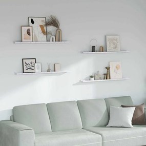 vidaXL Ράφι Τοίχου με ράφι 4 pcs Λευκό Μάρμαρο 100 x 9 x 3 cm