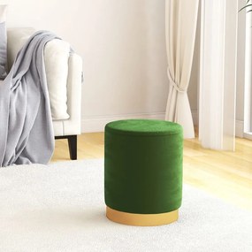 vidaXL Στρογγυλό Σκαμπό Αποθήκευσης Hocker Πράσινο Βελούδινο 31 x 37 cm