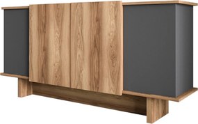 Κονσόλα Ανθρακί / Καρυδί CRESOL 180x40x81