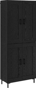 vidaXL Highboard 2 pcs Μαύρη Οξυά Επεξεργασμένο ξύλο