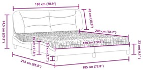 Κρεβάτι Taupe 180x200 εκ. Υφασμάτινο - Μπεζ-Γκρι